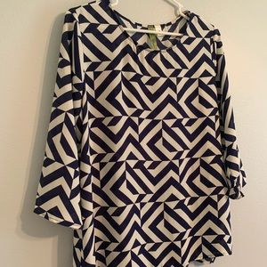Francesca’s Navy & White Blouse